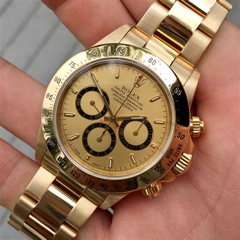 rolex daytona yellow gold wrist shot|daytona rolex gold price.